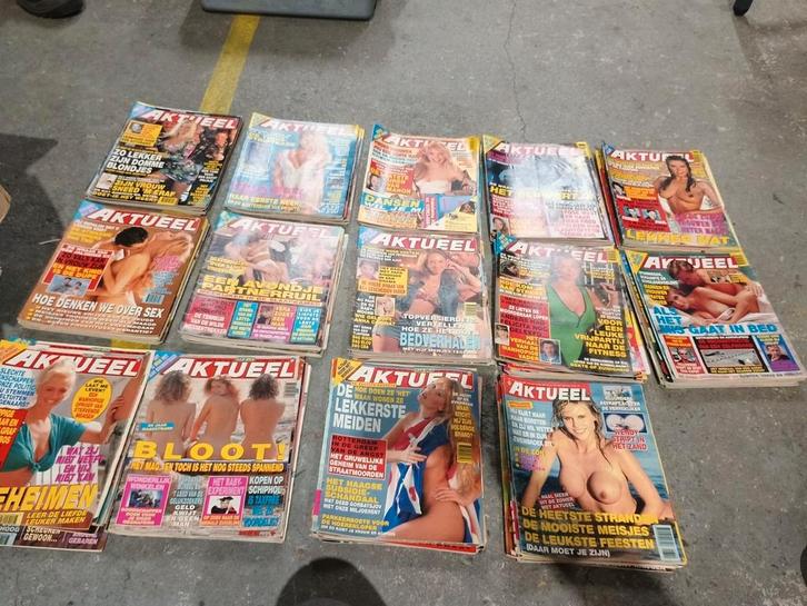 Partij van 139 stuks Actueel weekblad voor mannen, Boeken, Tijdschriften en Kranten, Gelezen, Overige typen, Ophalen
