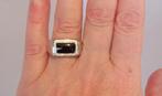 Nieuwe zilveren HEREN zegelring - pinkring + zwart Emaille, Sieraden, Tassen en Uiterlijk, Ringen, Verzenden, 19 tot 20, Zwart