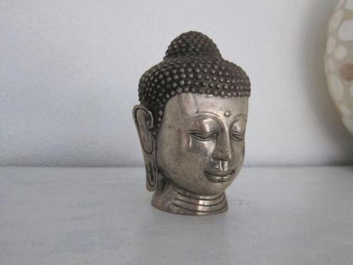 Klein buddha hoofd brons verzilverd boeddha, Huis en Inrichting, Woonaccessoires | Boeddhabeelden, Nieuw, Ophalen of Verzenden