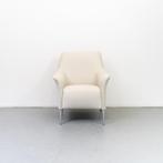 2x Leolux Mayuro Fauteuil Wit Leer - Chroom, Huis en Inrichting, Fauteuils, Minder dan 75 cm, Ophalen of Verzenden, Zo goed als nieuw