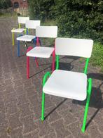 vintage schoolstoelen set van 4, Huis en Inrichting, Stoelen, Ophalen, Gebruikt, Overige kleuren, Vintage