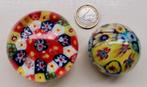 2 presse papiers met millefiori, Antiek en Kunst, Antiek | Glas en Kristal, Ophalen of Verzenden