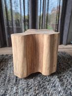 Boomstam Bijzettafel op Wielen, Ophalen, Minder dan 50 cm, Rustiek, Minder dan 50 cm