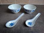 2x Vintage Chinese soep/rijstkom met lepel. Porselein., Antiek en Kunst, Ophalen of Verzenden