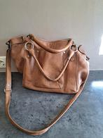 Cowboysbag echt leren schoudertas beige, Sieraden, Tassen en Uiterlijk, Tassen | Damestassen, Ophalen of Verzenden, Zo goed als nieuw