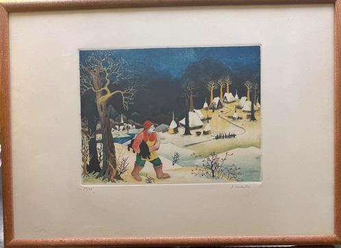 Duska Markotic - naieve kunst, Antiek en Kunst, Kunst | Etsen en Gravures, Ophalen of Verzenden