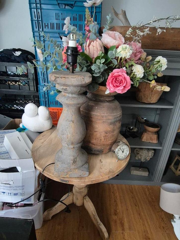 Stenen Lampenvoet - Uniek Design, Huis en Inrichting, Lampen | Vloerlampen, Gebruikt, Minder dan 100 cm, Overige materialen, Ophalen of Verzenden