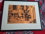 Voor (van) de warme bakker. I.Z.G.S. koper gravure., Antiek en Kunst, Kunst | Litho's en Zeefdrukken, Ophalen of Verzenden