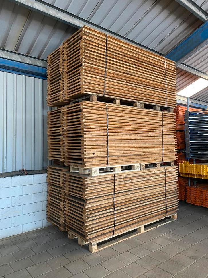 Houten vlonders / legborden palletstelling 2700x800x30mm, Zakelijke goederen, Kantoor en Winkelinrichting | Magazijn, Stelling en Opslag
