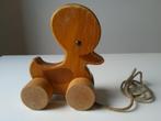 vintage houten trekdier, eendje jaren 80, Ophalen of Verzenden, Gebruikt, Duw- of Trekspeelgoed