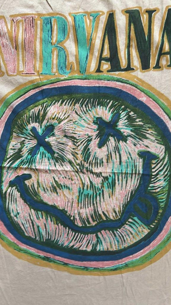 Nirvana Band T-shirt – Zwart – Maat M, Kleding | Heren, T-shirts, Gedragen, Maat 48/50 (M), Overige kleuren, Ophalen of Verzenden