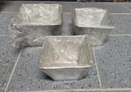 Set van 3 nieuwe zinken bloempotten, Vierkant, Nieuw, Ophalen of Verzenden, Balkon