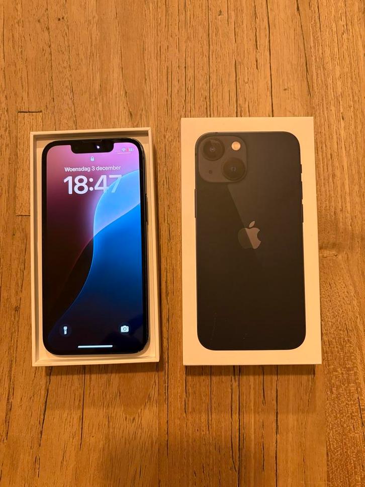 iPhone 13 mini 128GB Zwart, Telecommunicatie, Mobiele telefoons | Apple iPhone, Zo goed als nieuw, 128 GB, iPhone 13 mini, Zwart