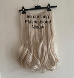 Haar clip in extension platina blond 55 lang nieuw, Sieraden, Tassen en Uiterlijk, Uiterlijk | Haarverzorging, Ophalen of Verzenden