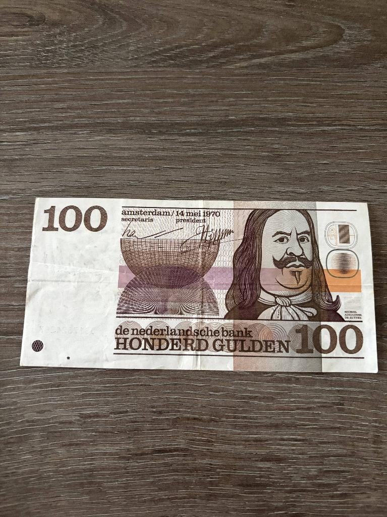Biljet 100 gulden Michiel de Ruyter, 1970, Postzegels en Munten, Bankbiljetten | Nederland, 100 gulden, Ophalen of Verzenden