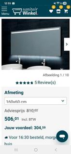 Badkamerspiegel met verlichting en verwarming 160x60, Ophalen, Zo goed als nieuw, Overige typen, Minder dan 100 cm