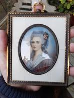 19e Eeuwse Franse Miniatuur in Roset, Antiek en Kunst, Kunst | Schilderijen | Klassiek, Ophalen of Verzenden