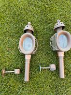 Antieke Koetslampen Set van 2 Messing met Glaslenzen Decorat, Antiek en Kunst, Antiek | Lampen, Ophalen