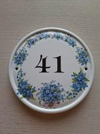 Huisdeurnummer bord/ nummer 41/ bloemmotief, Ophalen of Verzenden