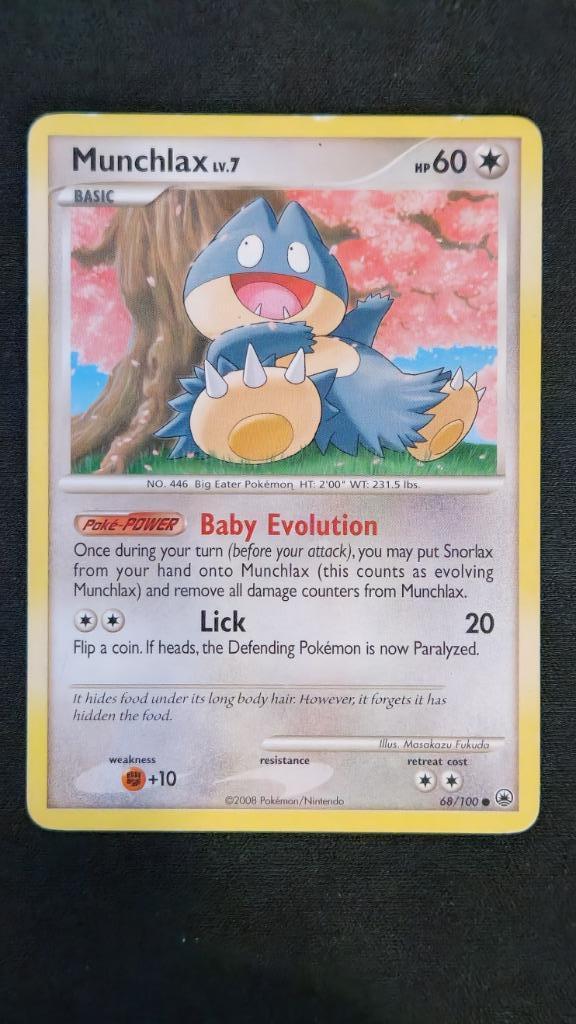 Munchlax lv. 7 (MD 68) Pokémon kaart, Hobby en Vrije tijd, Verzamelkaartspellen | Pokémon, Gebruikt, Losse kaart, Ophalen of Verzenden