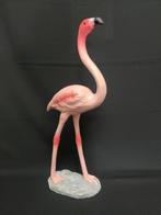 Flamingo roze gekleurd op steen. Vogel, vogels, Verzamelen, Beelden en Beeldjes, Ophalen of Verzenden, Nieuw, Dier