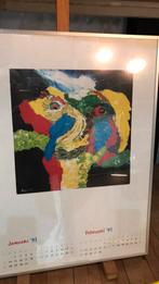 Complete ingelijste kalender van Karel Appel uit 1991., Ophalen of Verzenden