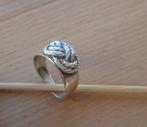 zilveren ring met knoop [366], Sieraden, Tassen en Uiterlijk, Ringen, Dame, Zo goed als nieuw, Zilver, 19 tot 20