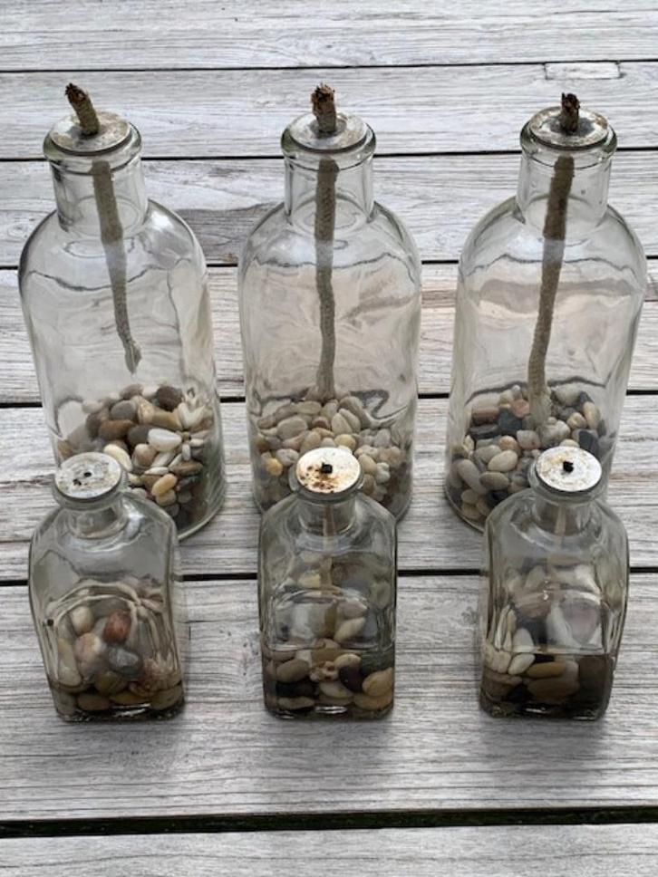 Gratis diverse olieflessen, Huis en Inrichting, Woonaccessoires | Kandelaars en Kaarsen, Gebruikt, Kandelaar, Overige materialen