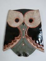 Vintage handgemaakte wanddecoratie aardewerk uil hanger-Belg, Ophalen of Verzenden