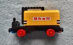Lego trein 4,5 - 12 Volt blauwe rails Shell wagon (set 136), Ophalen of Verzenden, Zo goed als nieuw, Complete set, Lego