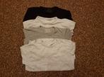 4 shirts met lange mouwen (wit/grijs/zwart) mt 146/152, Jongen of Meisje, Gebruikt, Ophalen of Verzenden, Shirt of Longsleeve