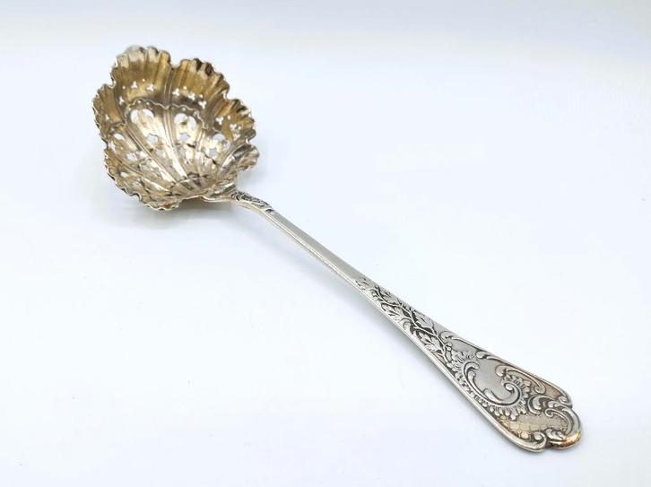 Zilveren strooilepel, Bruckmann & Söhne, Heilbronn Duitsland, Antiek en Kunst, Antiek | Bestek, Verzenden