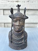 Antiek Bronzen Buste Koning Benin, Antiek en Kunst, Ophalen of Verzenden