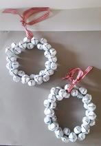 2 Vintage ringen met metalen kerstbelletjes. Kerstdecoratie., Ophalen of Verzenden, Gebruikt