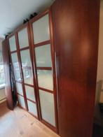 Grote kersenhouten kast hang- en legplanken 1 deur kapot, Ophalen, Glas, Met deur(en), Gebruikt