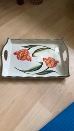 Dienblad van Delft handpainted Delfleur, Antiek en Kunst, Ophalen of Verzenden