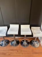 Moderne witte barkrukken (4) verstelbaar, Huis en Inrichting, Barkrukken, Ophalen, In hoogte verstelbaar, 60 tot 90 cm, Zo goed als nieuw