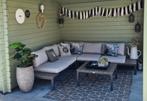 Tuinset zgan incl tafel en kussens, Tuin en Terras, Tuinsets en Loungesets, Ophalen, 6 zitplaatsen, Bank, Aluminium