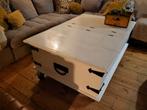 salontafel kist klepbank op wielen, Huis en Inrichting, Tafels | Salontafels, Ophalen, Gebruikt, 100 tot 150 cm, 50 tot 100 cm