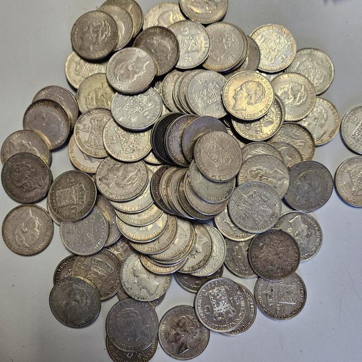 100 zilveren wilhelmina rijksdaalders, Postzegels en Munten, Edelmetalen en Baren, Zilver, Ophalen of Verzenden