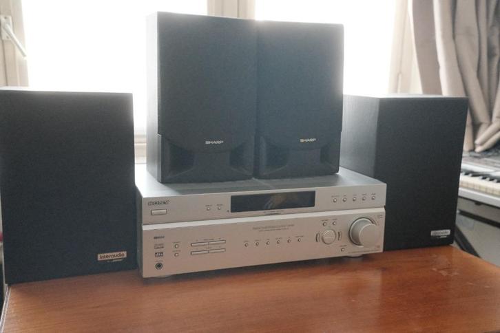 Sony STR-DE497P receiver + 4 speakers (Bose & Sharp), Audio, Tv en Foto, Versterkers en Receivers, Gebruikt, 5.1, 60 tot 120 watt