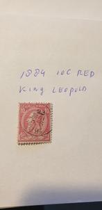 3533 belgie 1884 koning leopold I rood 10ct, Verzenden