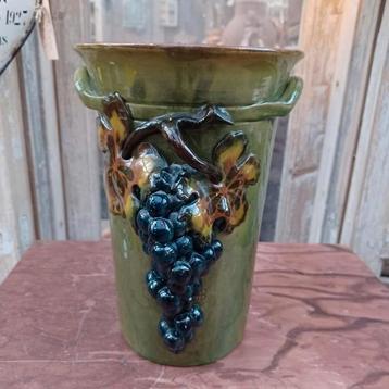 Franse Barbotine vaas/bloemenvaas beschikbaar voor biedingen