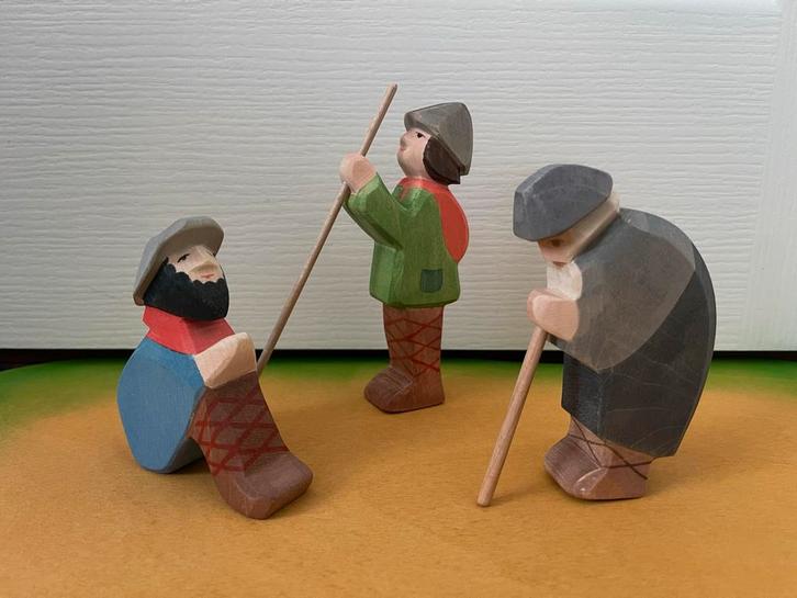 Ostheimer - Drie Herders (Staand, buigend en zittend), Kinderen en Baby's, Speelgoed | Houten speelgoed, Zo goed als nieuw, Ophalen of Verzenden