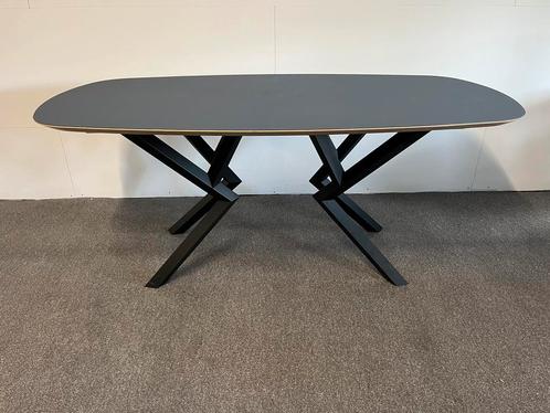 Deens ovale eettafel linoleum 180x90, Huis en Inrichting, Tafels | Eettafels, Zo goed als nieuw, 50 tot 100 cm, 150 tot 200 cm