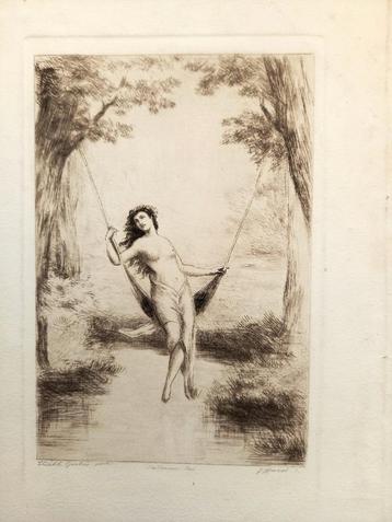 Ets J Hanriot naar schilderij Theophile Gautier beschikbaar voor biedingen