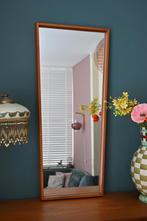 Vintage Houten Spiegel / Taps Model, Ophalen, Minder dan 50 cm, Vintage, Onbekend