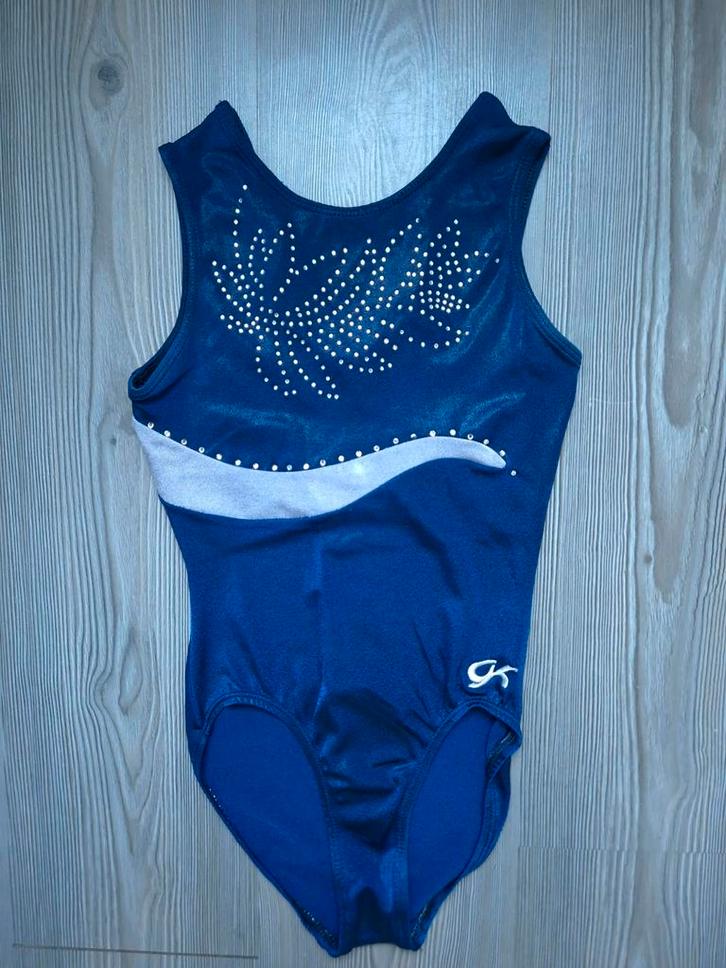 Turnpakje GK maat 164 XS S, Sport en Fitness, Turnen, Gebruikt, Turnpak(je), Kindermaat 146 t/m 176, Blauw, Ophalen of Verzenden