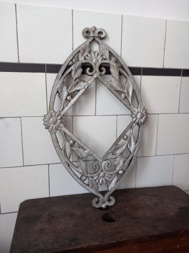 oude lijst spiegel, antiek rooster vintage Frans brocante, Antiek en Kunst, Curiosa en Brocante, Ophalen