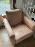 2 Nubuck Leren Fauteuils, Huis en Inrichting, Fauteuils, Ophalen, Gebruikt, Leer, 75 tot 100 cm